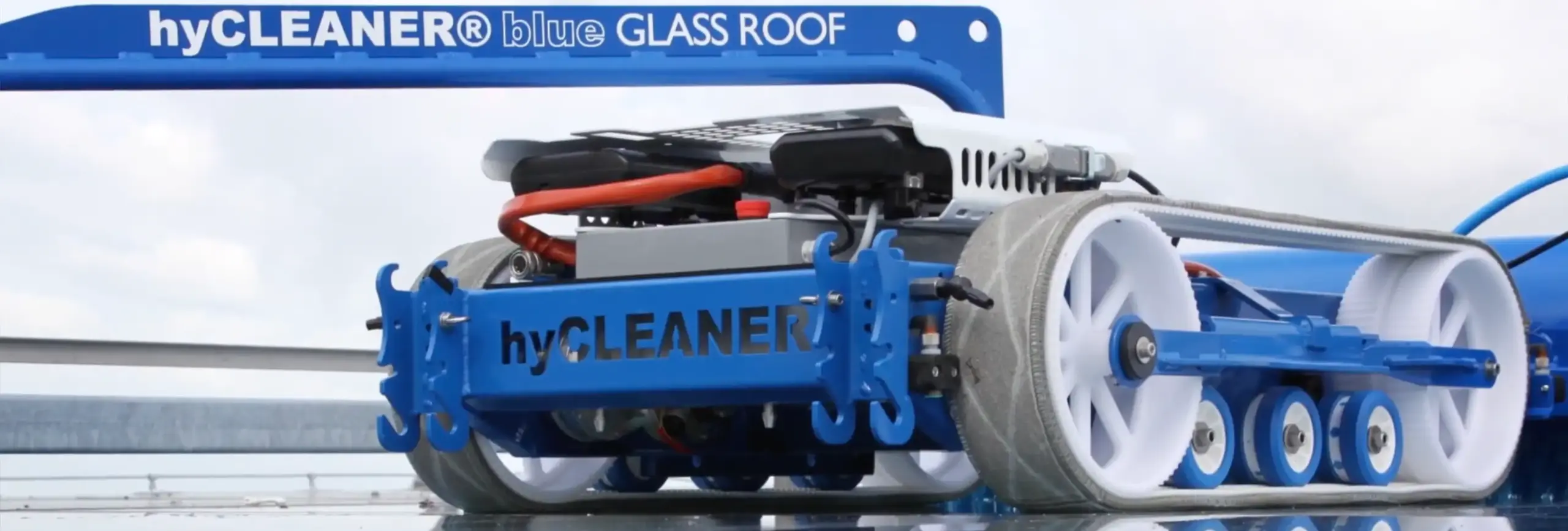 Extreme close-up van de reinigingsrobot sglassROBOT