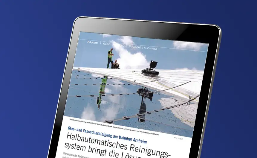 Mockup iPad mit Fachartikel aus "rationell reinigen"