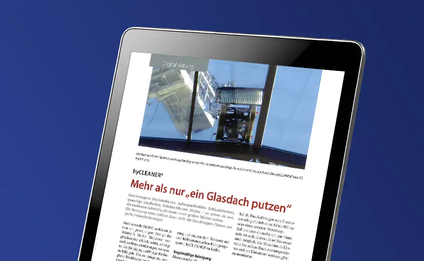 Mockup iPad mit Fachartikel aus "Sauber"
