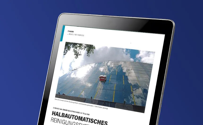 Mockup iPad mit Fachartikel aus "rationell reinigen"
