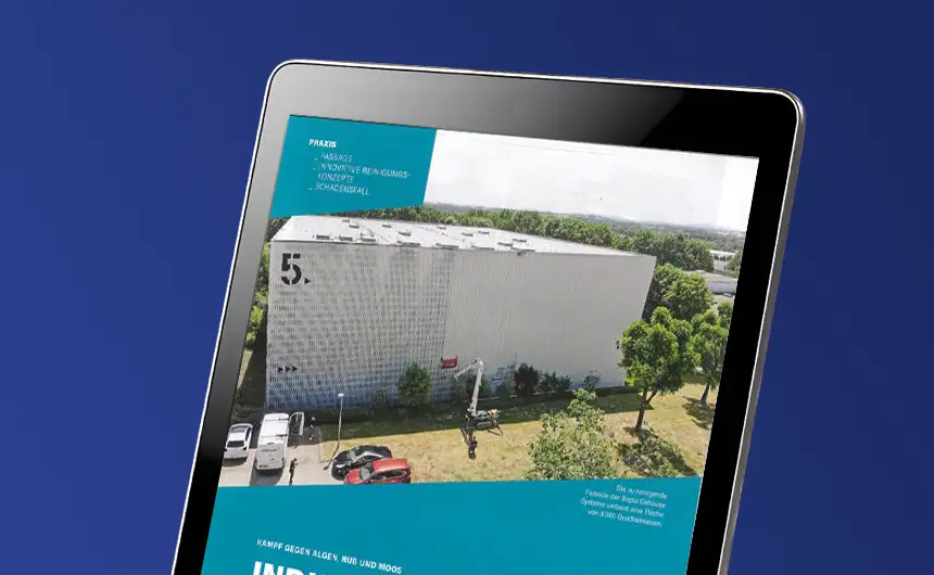 Mockup iPad mit Fachartikel aus "rationell reinigen"