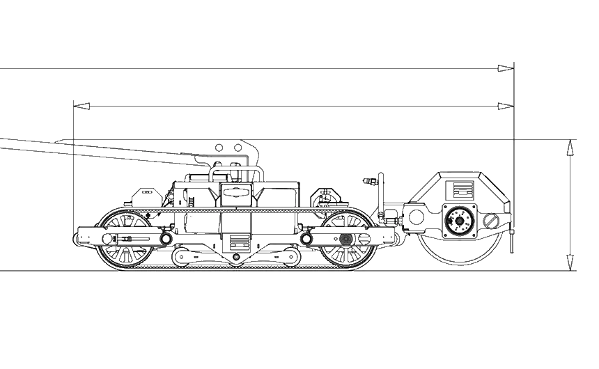 Side view of a technical drawing Cleaning robot solarROBOT pro