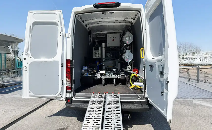 Innenansicht des Van-Einbaus mit dem hyCleaner-System